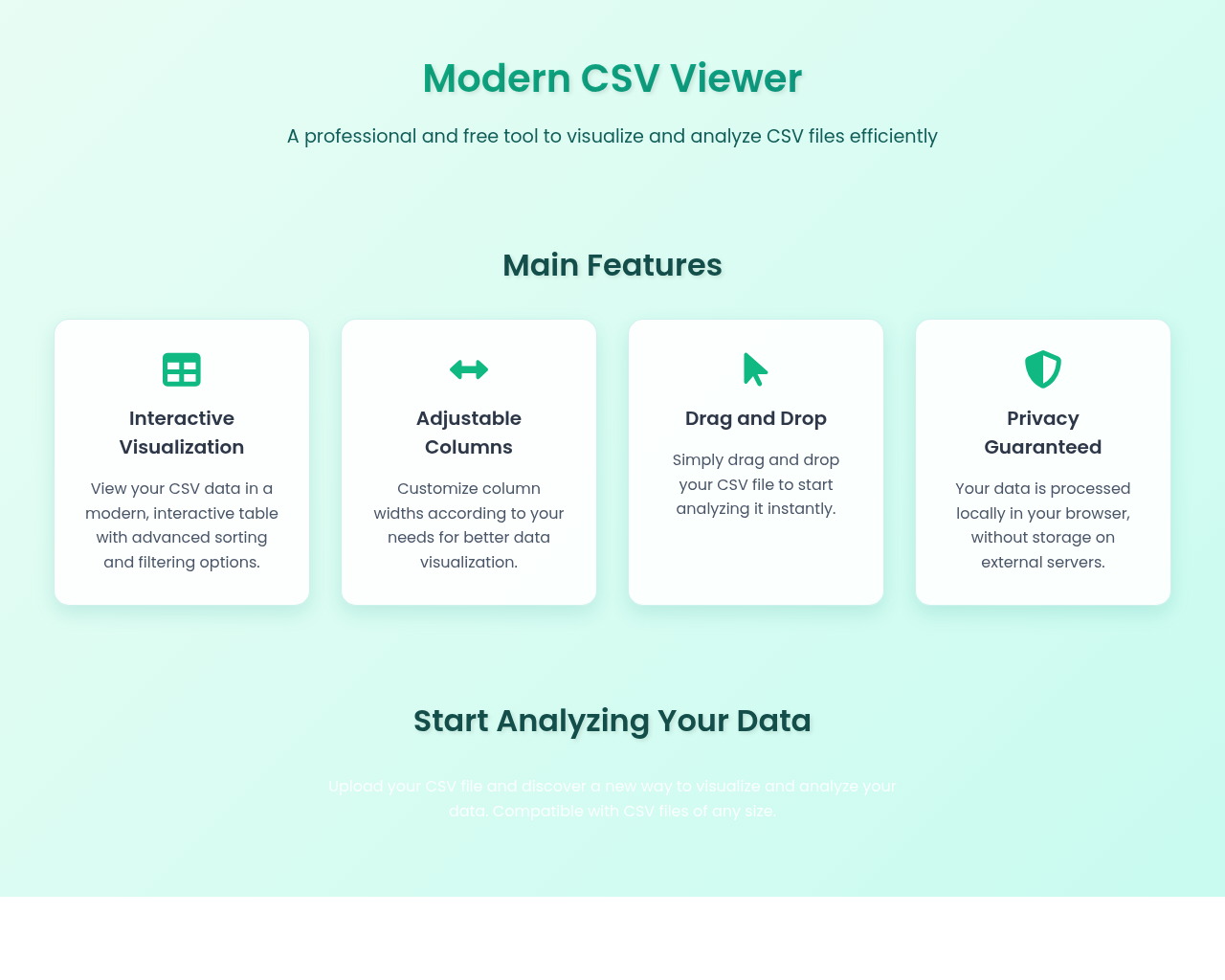 Captura de pantalla de modern-csv-viewer