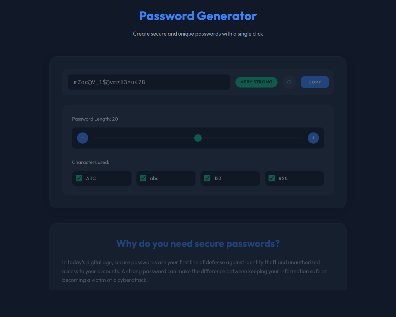 Captura de pantalla de password-generator